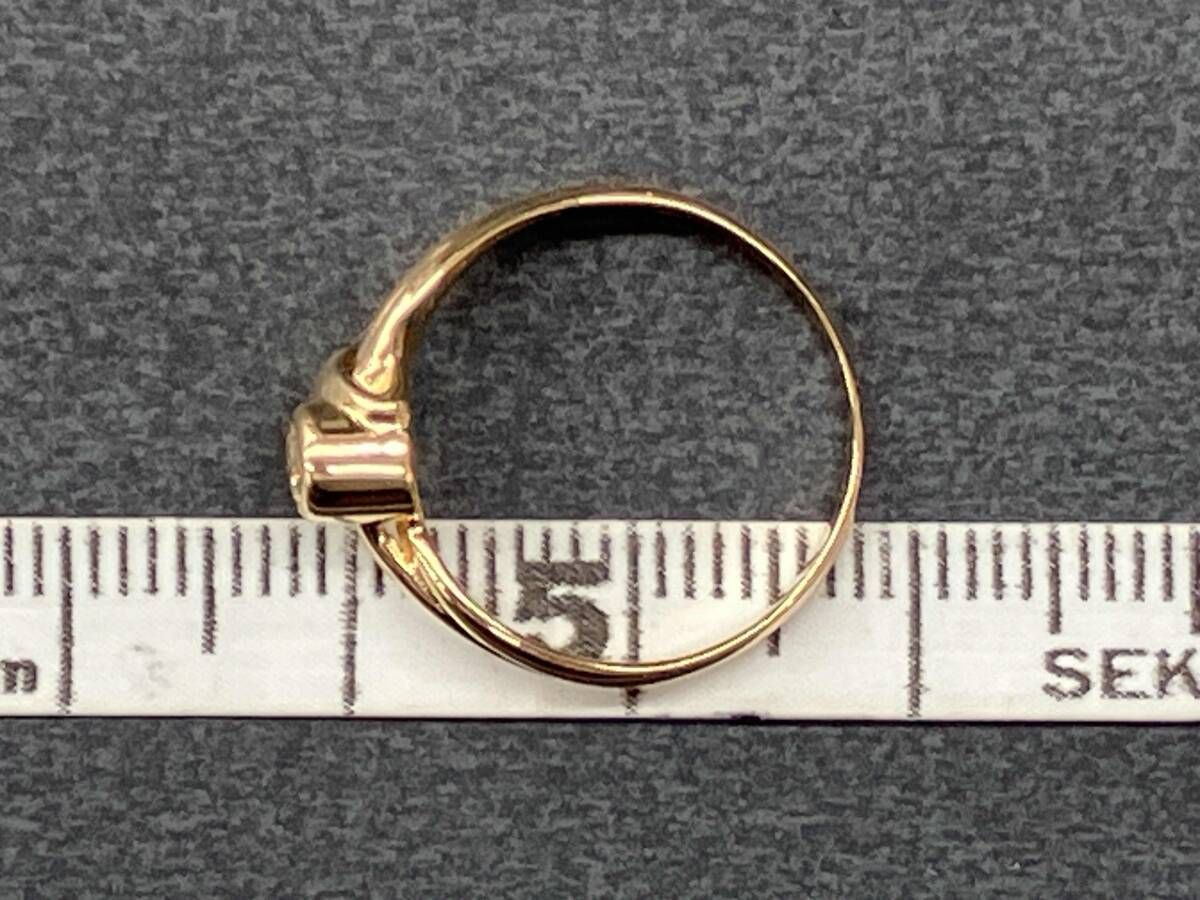 K18 イエローゴールド 天然ダイヤモンド ＃9 D0.15ct 総重量2.01g 