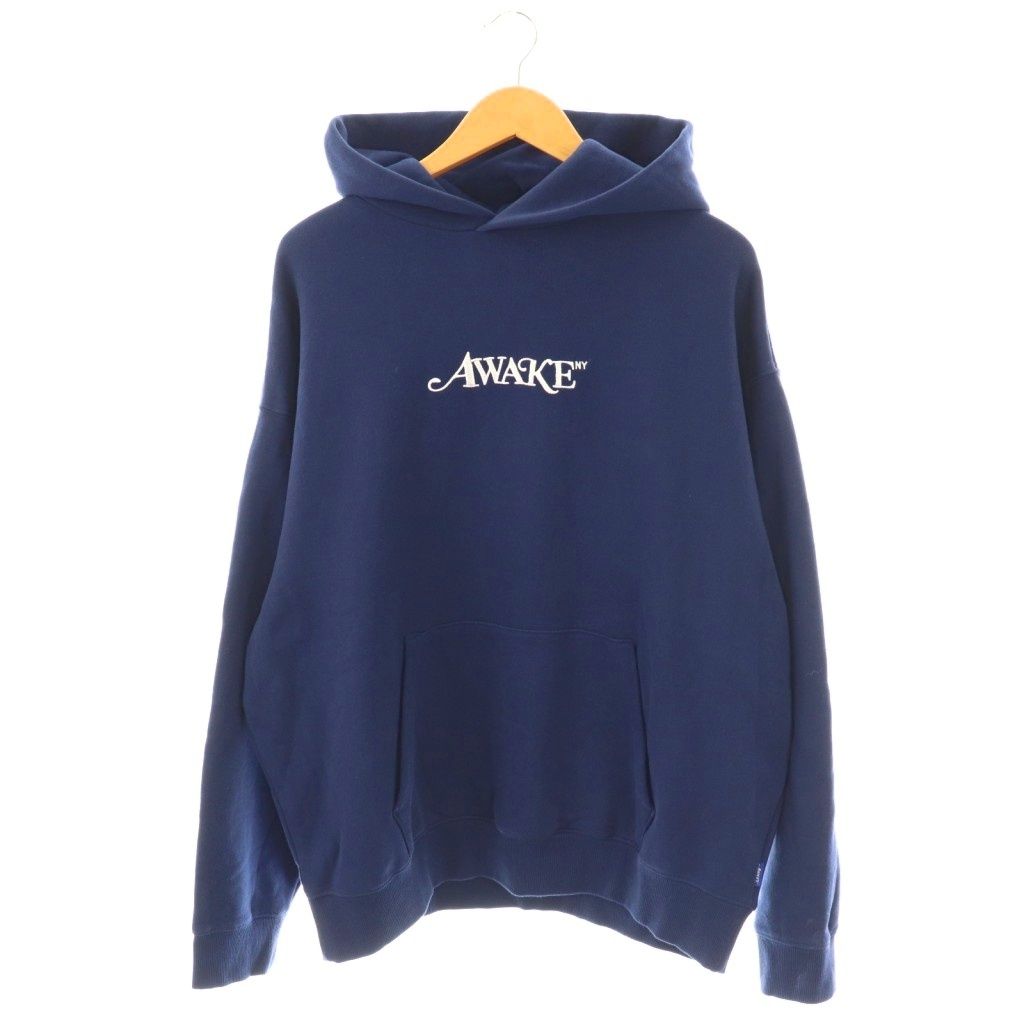 アウェイクニューヨーク AWAKENY ロゴエンブロイダリープルオーバーパーカー スウェット L ブルー ホワイト |DO OS