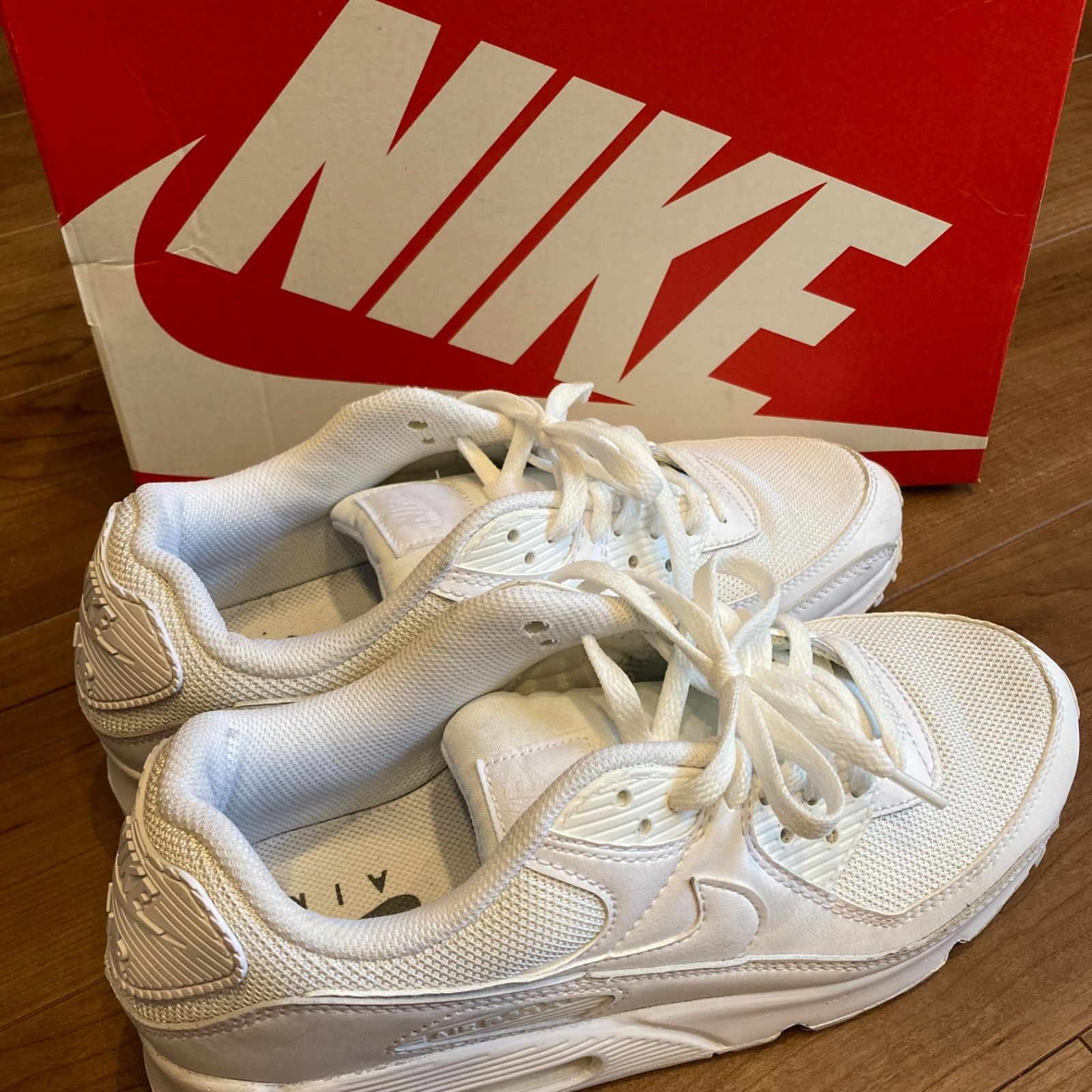 美品】NIKE エアマックス90 トリプルホワイト27.0cm - メルカリ