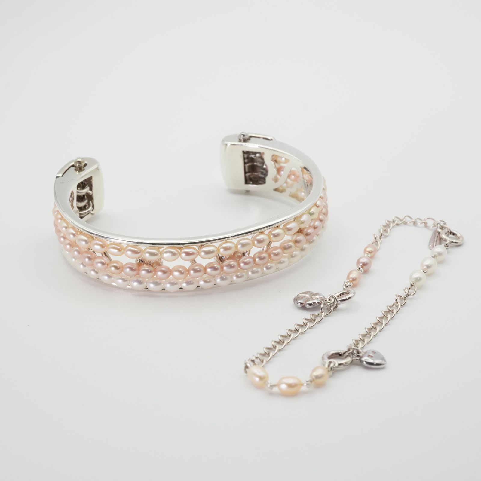 田崎真珠 トリコロール バングル ブレスレット セット パール|25-1650L