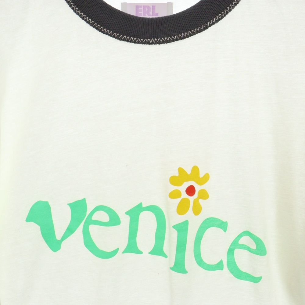 ERL☆Veniceロゴ 半袖 Tシャツ ERL】ユニセックス ベニス ニット Tシャツ コットン 半袖 (ERL/T
