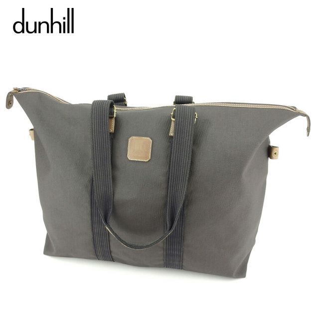 ダンヒル ボストンバッグ 旅行用バッグ グレー 灰色 ライトブラウン PVC×レザー dunhill バック 収納 旅行 バッグ  L2522 