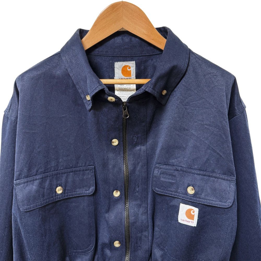 極美品 カーハート クロップド丈 デニム シャツ ジャケット L