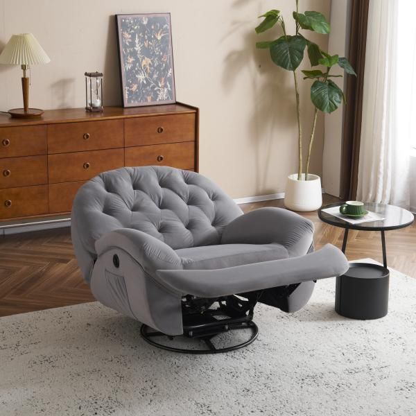 電動リクライニングソファー ソファ 1人掛け 270度回転式 30°軽い揺れ 貝殻のデザイン 105-165度調節 簡単昇降ボタン 電動ソファ リクライニングソファ 耐圧 NEXPOTALLINN_EU