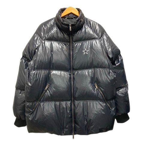 ヴァレンティノ ヴァレンチノ  VALENTINO ダウンジャケット ブルゾン フェザー混 ナイロン プリント 長袖 46 黒 ブラック