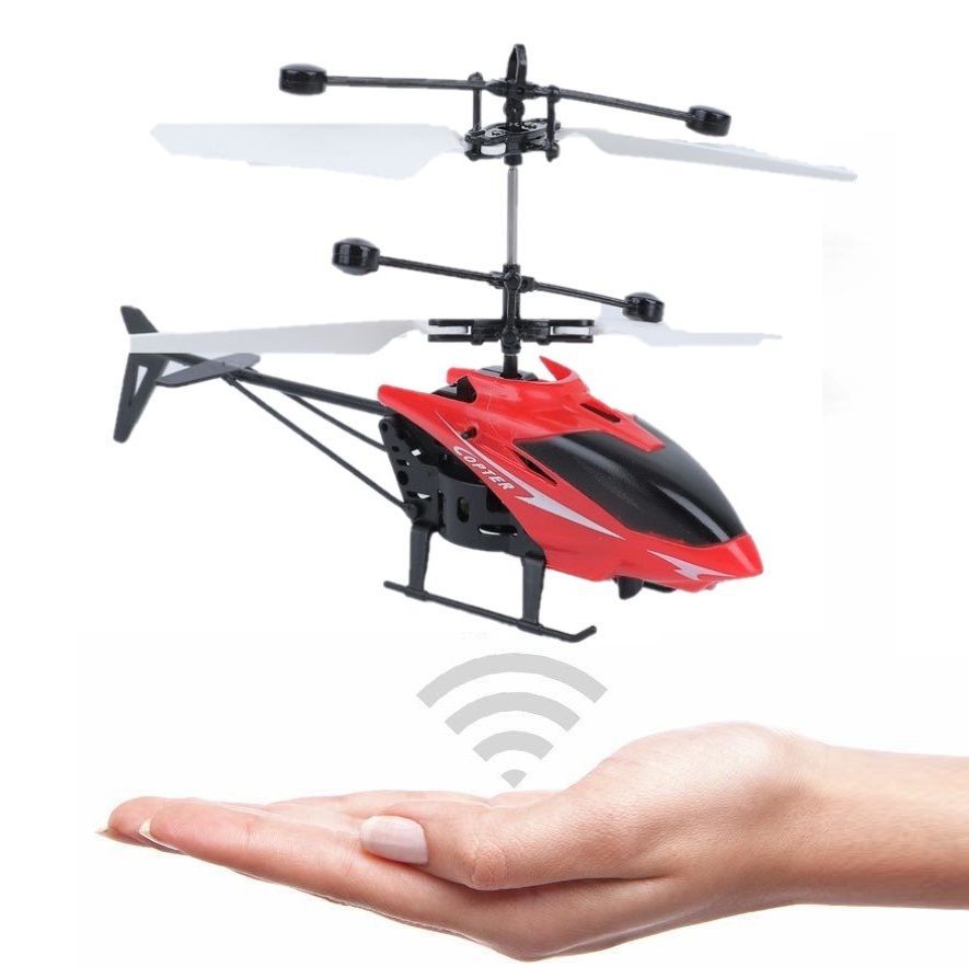 【数量は多】 空飛ぶ フライングヘリコプター 赤外線センサー レッド ホビーラジコン