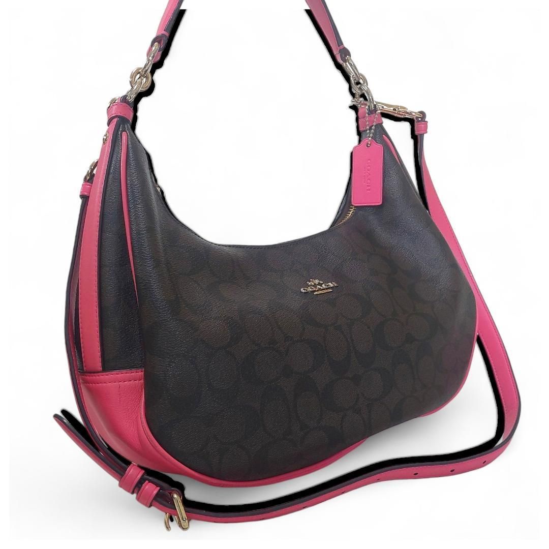 美品】COACH コーチ シグネチャー 2way ショルダーバッグ F23856