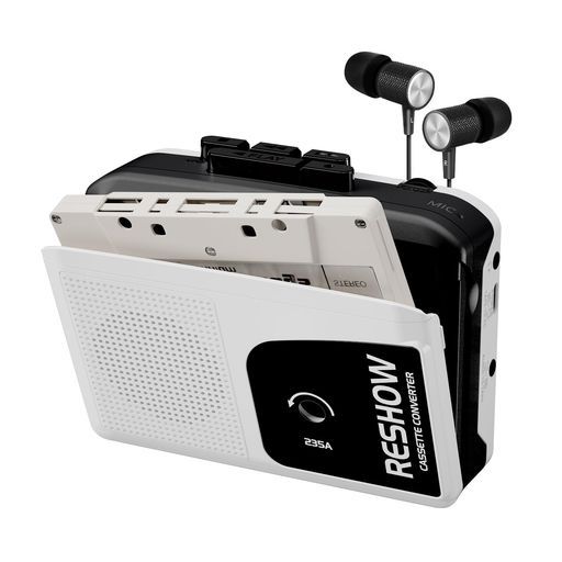 Reshowカセットプレーヤー、イヤホン付きコンパクトテーププレーヤー