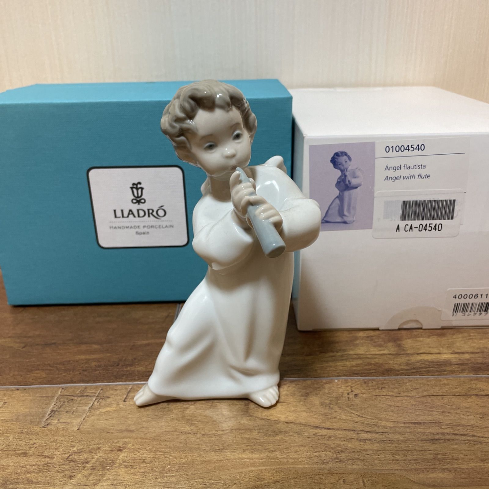 LLADRO リヤドロ 4540 天使とフルート フィギュリン 置物 オブジェ 笛を吹く天使