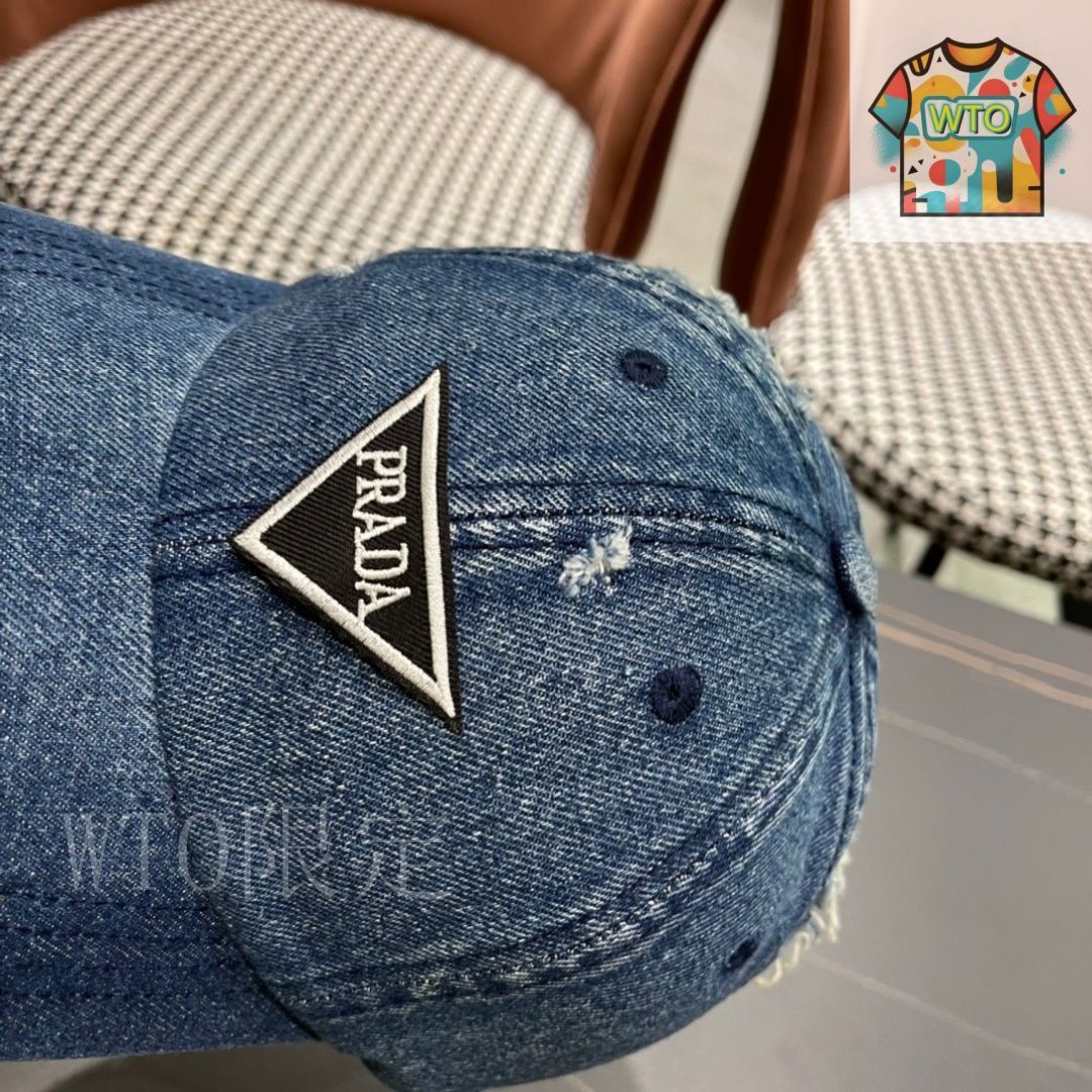 PRADA デニム ベースボールキャップ PRADA☆デニムベースボールキャップ☆デニムキャッ - メルカリ