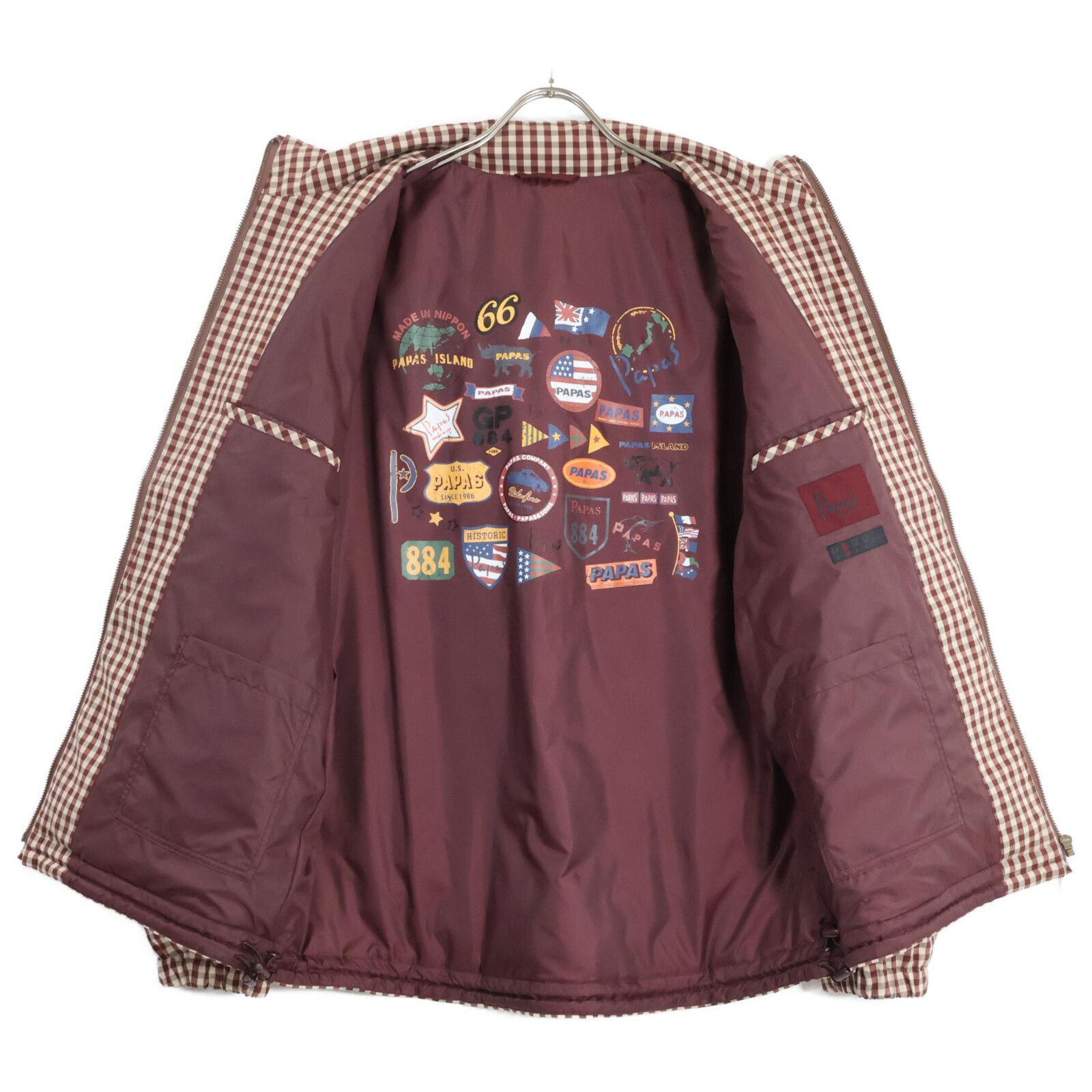 PAPAS パパス D0431FJM001 チェック ダウンジャケット M - メルカリ 