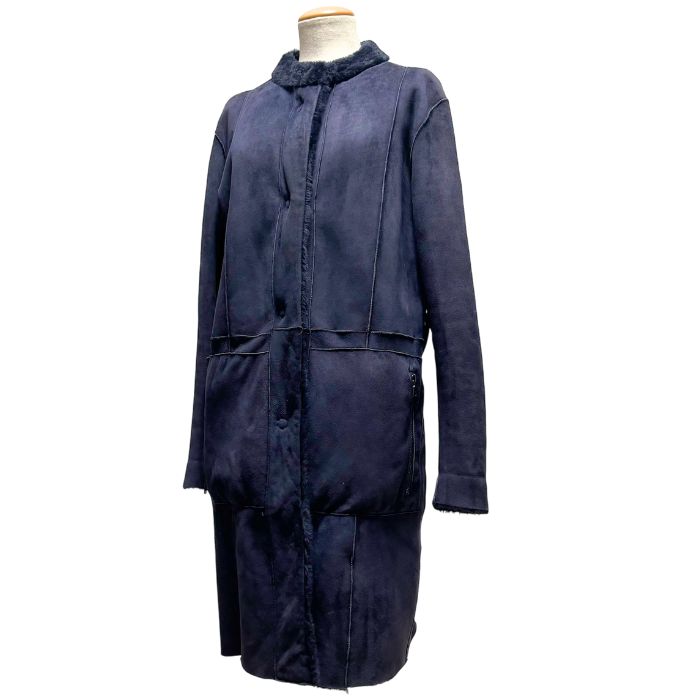 DROMe ドローム ムートン コート リバーシブル イタリア製 ネイビー  