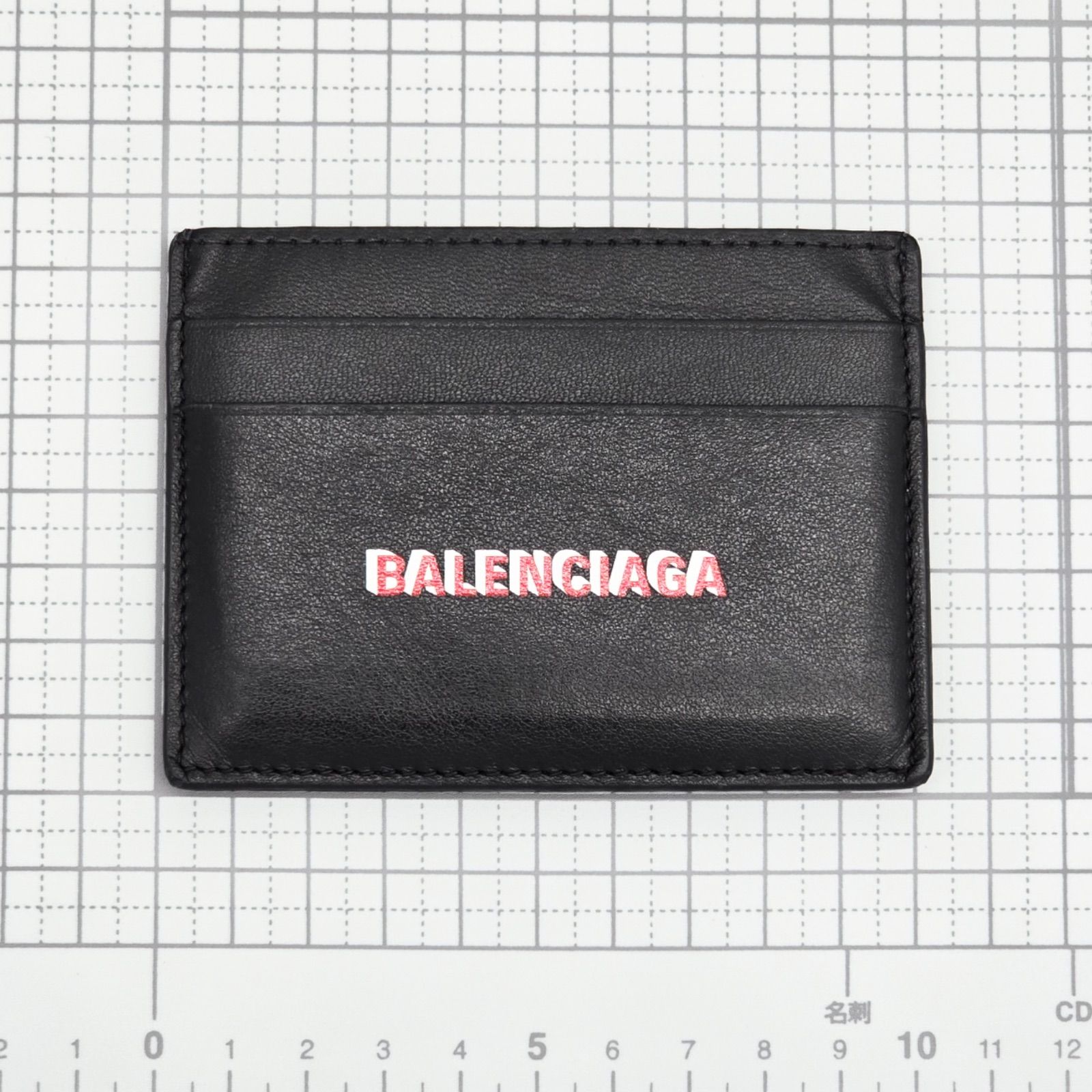 BALENCIAGA バレンシアガ 594309 Cash カードホルダー ロゴ カーフ  