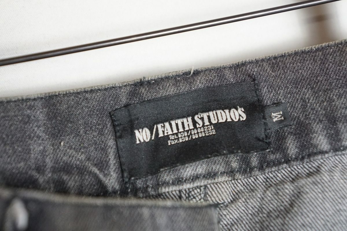NO/FAITH STUDIOS ダメージデニム ワイドパンツ　バギー ダメージ バギー デニムパンツ ワイドパンツ ウォッシュ加工
