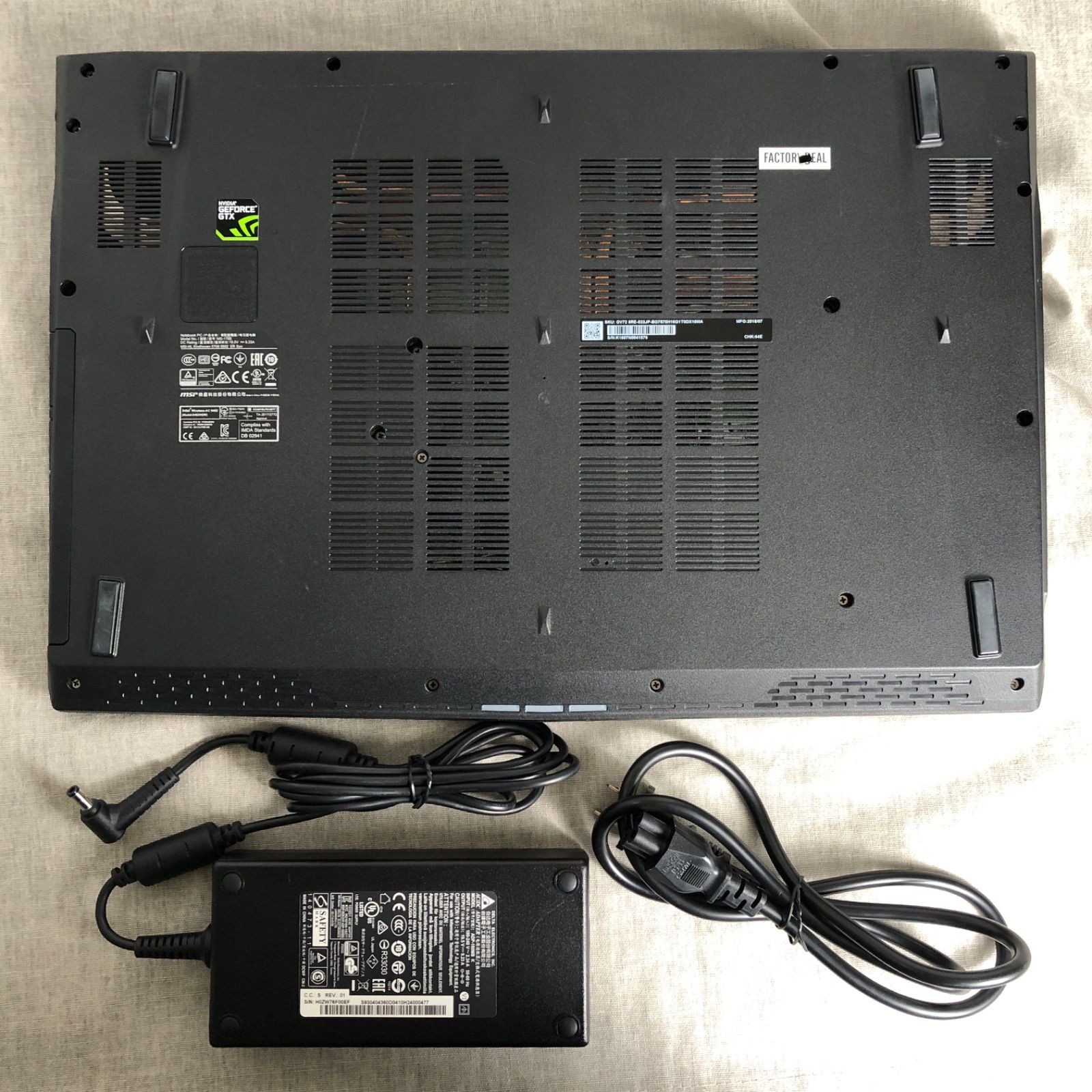 ゲーミングノートPC MSI エムエスアイ GV72 8RE-033JP【i7-8750H 