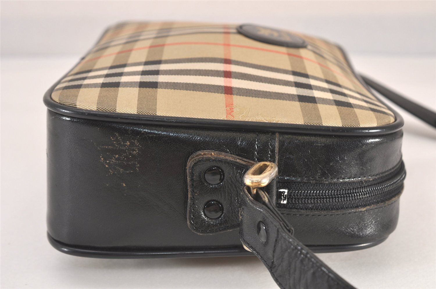 Burberrys バーバリーズ ノバチェック柄 ショルダークロスバッグ キャンバス レザー ベージュ 1949N