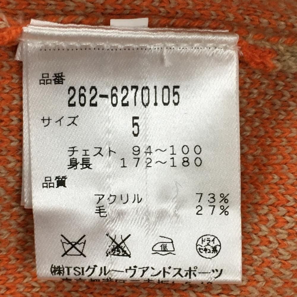 超美品】ジャックバニー セーター ライトブラウン×オレンジ 総柄