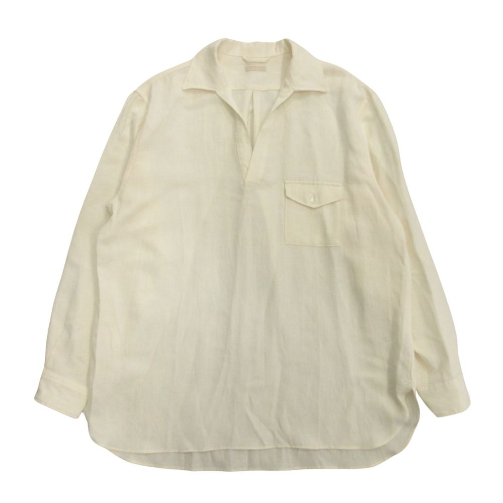 25ss ULTERIOR アルテリア TA|L MESH SKIPPER SHIRT メッシュ スキッパー シャツ プルオーバー リネン混 サイズ5 エクリュ メンズ 古着