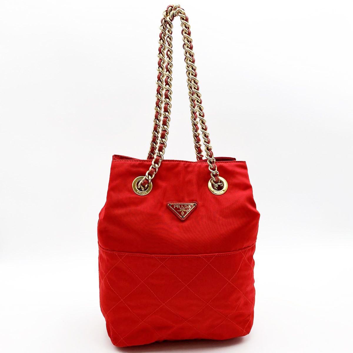 PRADA プラダ アクセサリーポーチ ショルダーバッグ ナイロン レッド PRADA プラダ アクセサリーポーチ ショルダーバッグ ナイロン レッド