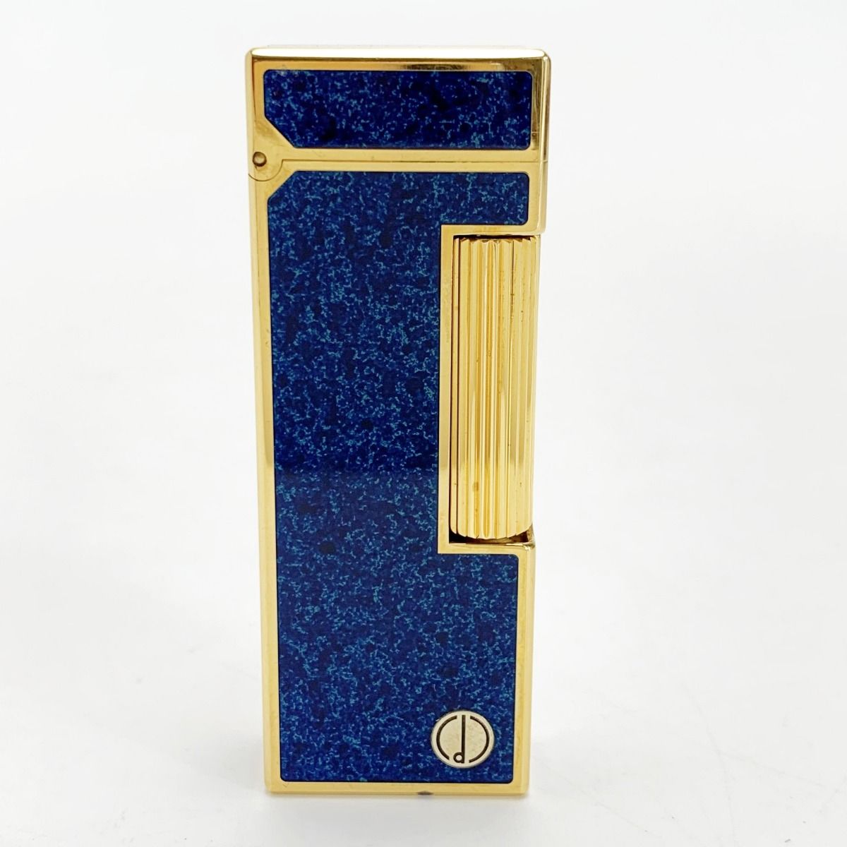 希少 dunhill ダンヒル ブルー系 ローラ式ライタゴールド 箱付き