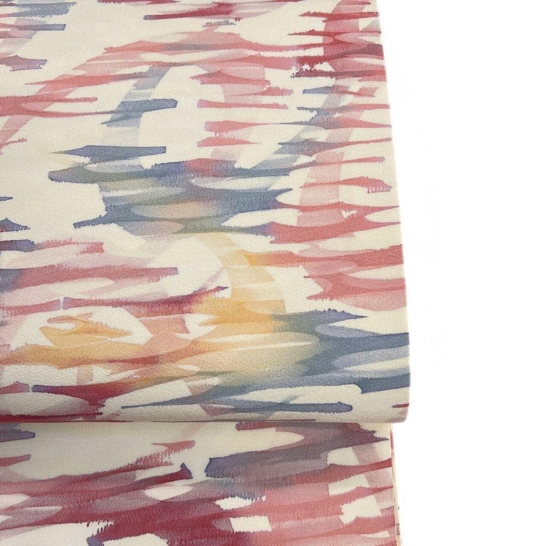 袋帯 未着用 全通 横縞 水彩 抽象模様 グラデーション 着物 064a p