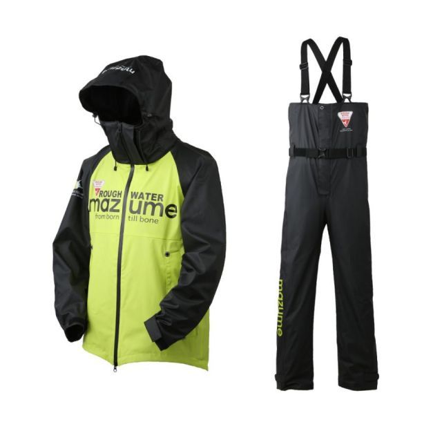MAZUMEマズメ ラフウォーター　レインスーツVI MZRS-623 M 雨具 マズメ MZRS-623 mazume ROUGH WATER レインスーツVI ブラック×ライム