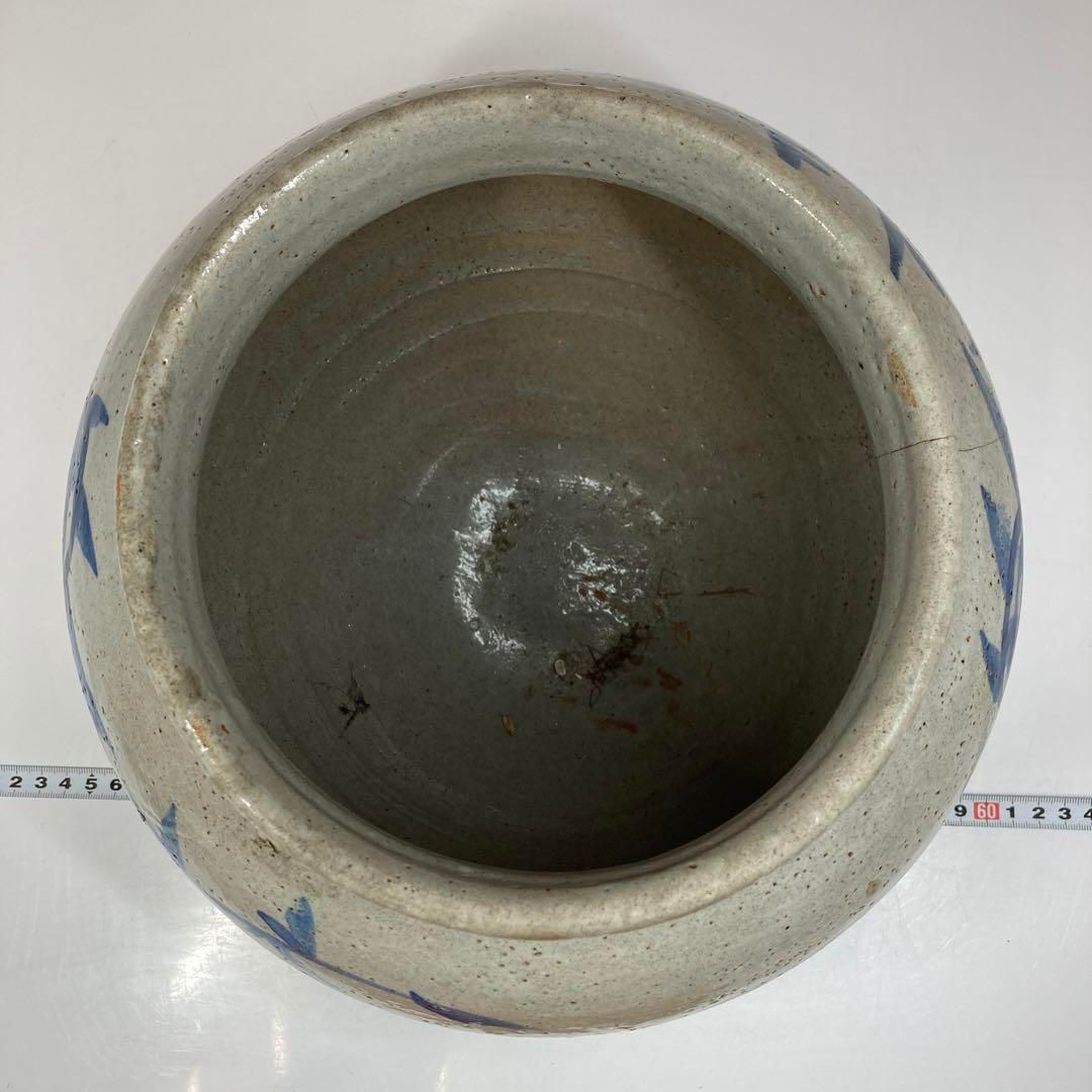 李朝　染付大壺　身幅約26/高さ23㎝　東Y5-0913② 李朝 染付大壺 身幅約26/高さ23㎝ 東Y5-0913② - メルカリ