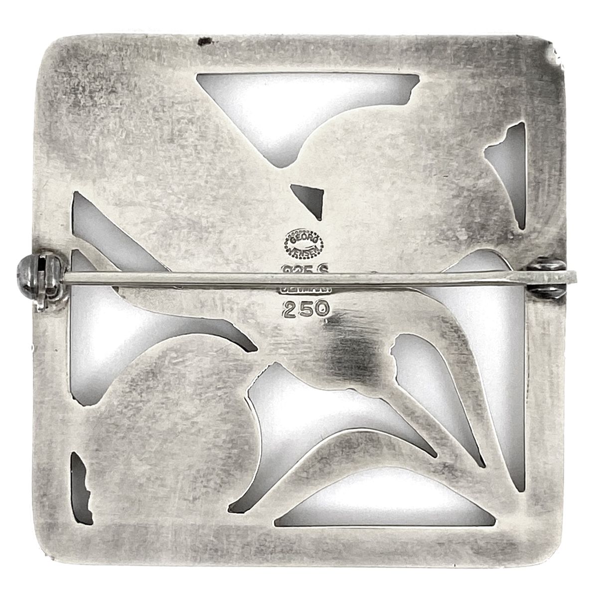   250 シルバーブローチ　スクエア　バード　小鳥　麦 Georg Jensen ジョージジェンセン ブローチ250 鳥と麦