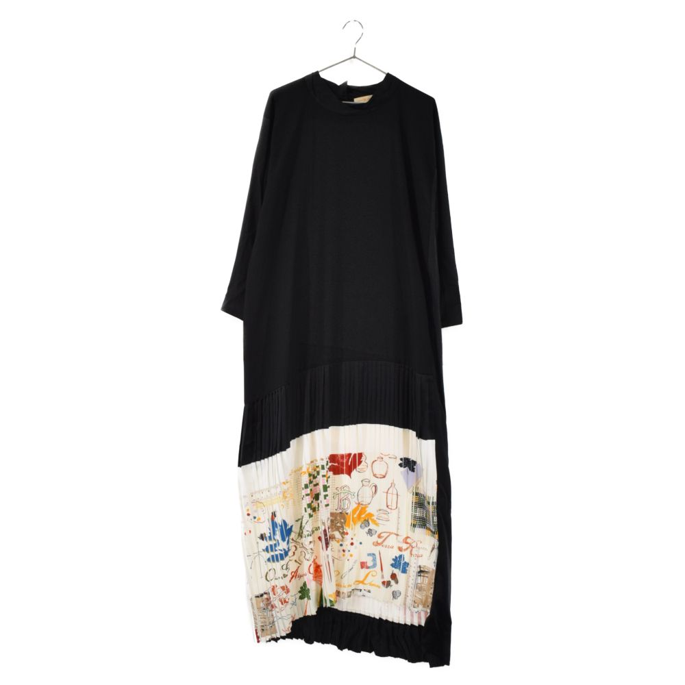 TORY BURCH (トリー バーチ) プリーツ切替 シルクワンピース ドレス