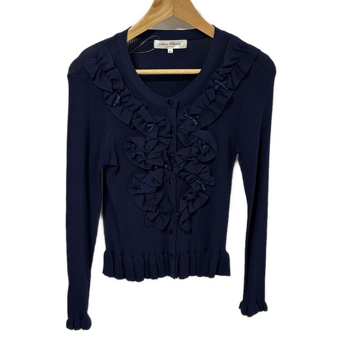 完売色サイズ☆今季新作☆新品タグ付き スーパービューティーカーディガン 新品タグ付きスーパービューティージャガードニットカーディガン