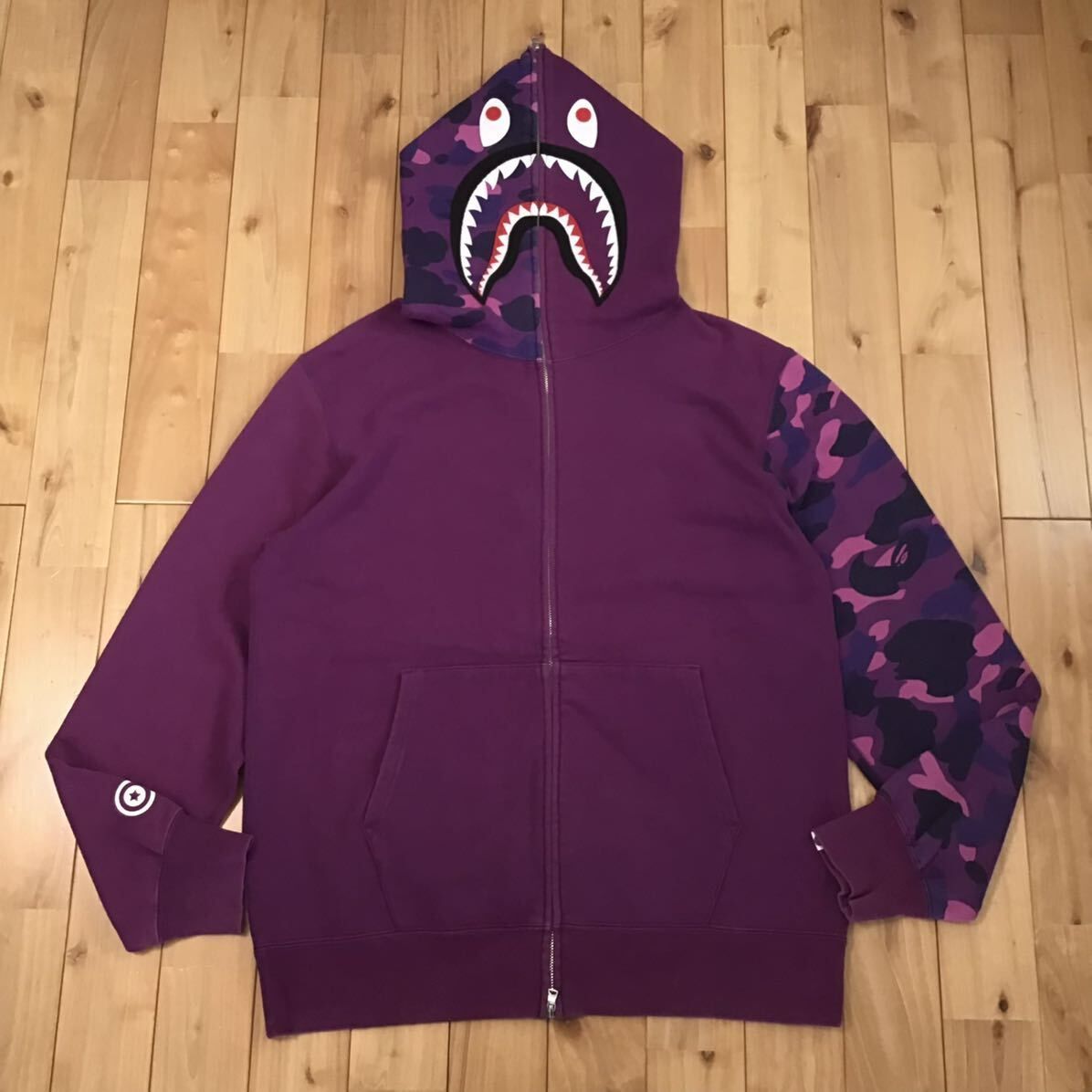 ☆XXL☆ Purple camo シャーク パーカー shark full zip hoodie a