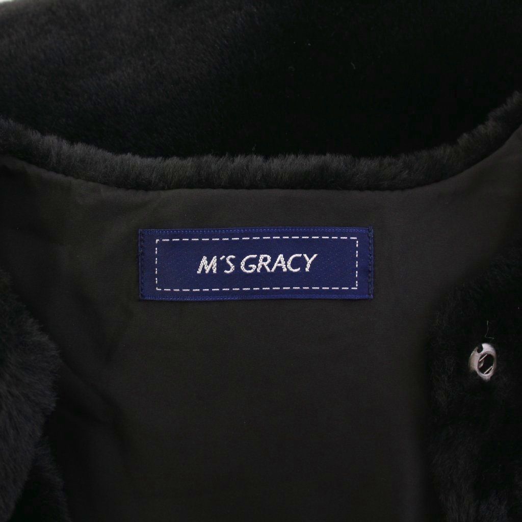 M,S GRACY ファー付きブラック長袖トップス サイズ38 MS' GRACY トップス