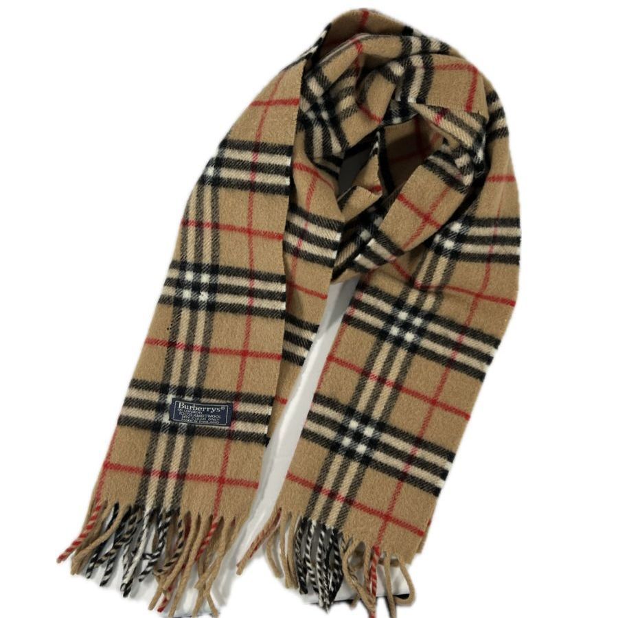 未使用暖かいBurberrys タータンチェック マフラー 100%ラムウール Burberrys マフラー ノバチェック グレー ラムウール100% - メルカリ