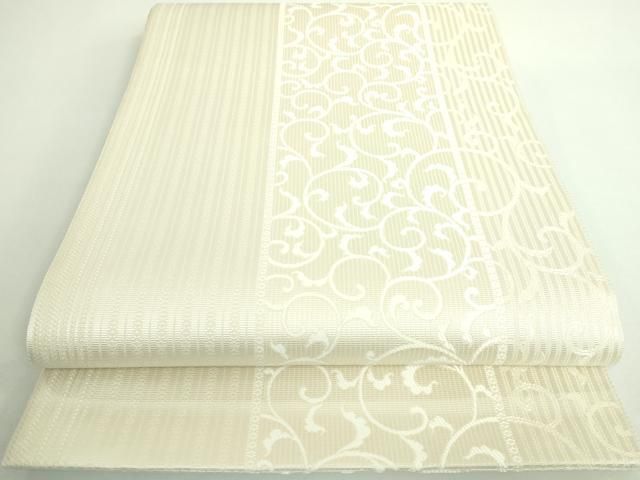 平和屋本店 上 本場筑前博多織 両面 六通柄袋帯 唐草間道 博多浪漫 裏地 阿波しじら 証紙付き ♥ DZAB0087kh5 WWW_OLIVIERBERNSTEIN_COM