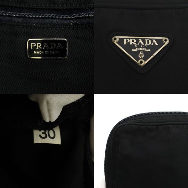 PRADA / プラダ □ポーチ 小物入れ ナイロン ブラック ブランド【中古  