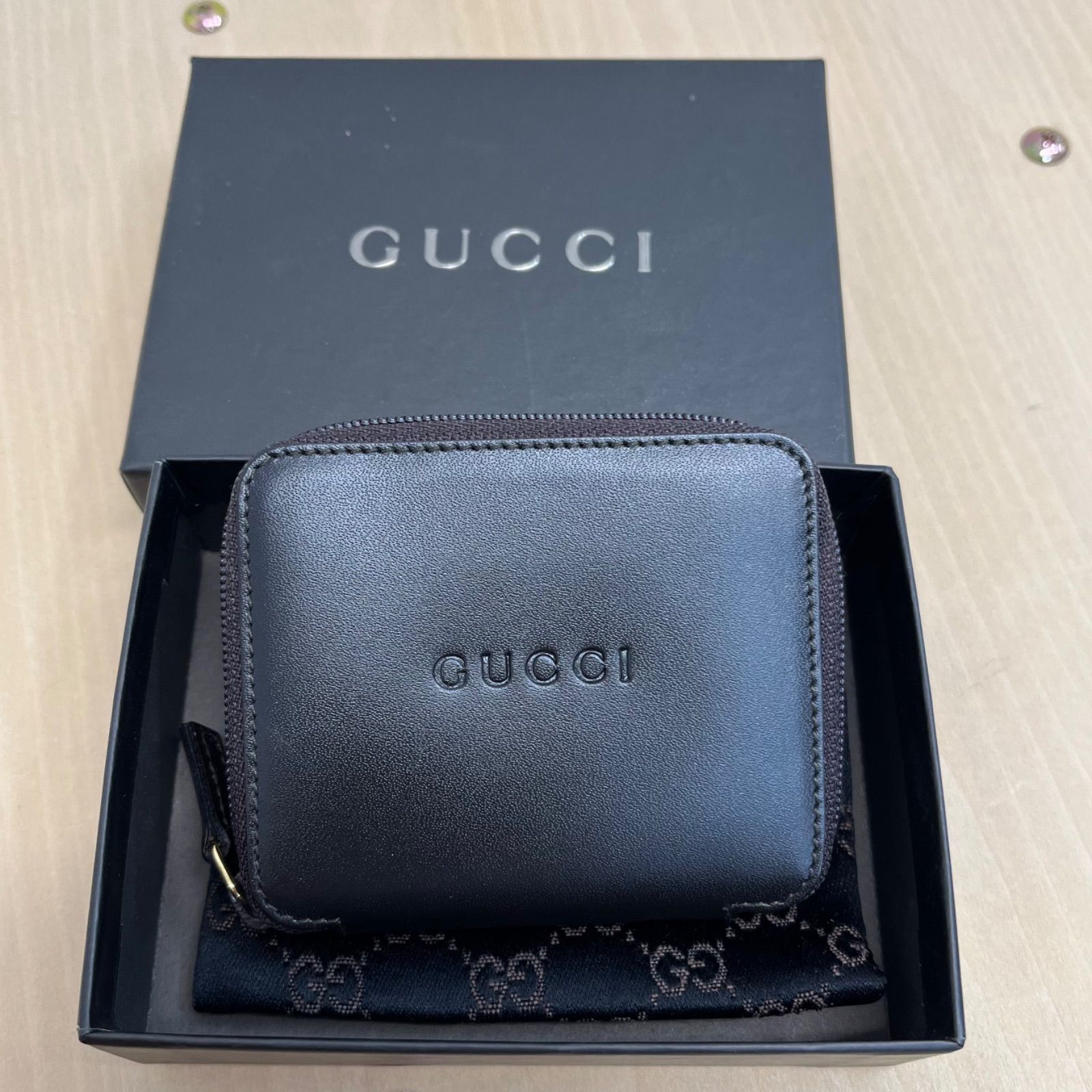 売り切り処分品】GUCCI グッチ コンパクト コインケース ダーク