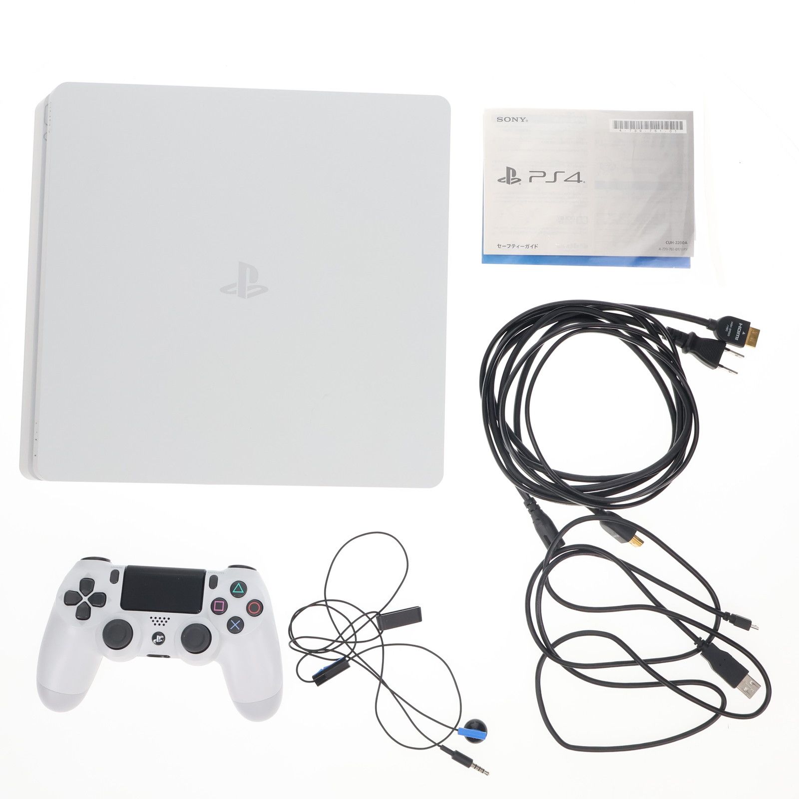 PS4　本体　CUH-2200A　グレイシャーホワイト　500GB　動作確認初期化済　Ver.7.00　※たばこ臭 1A0554-037hh/F4 ps4 2200a 本体 500GB グレイシャーホワイト 良品 ゲーム