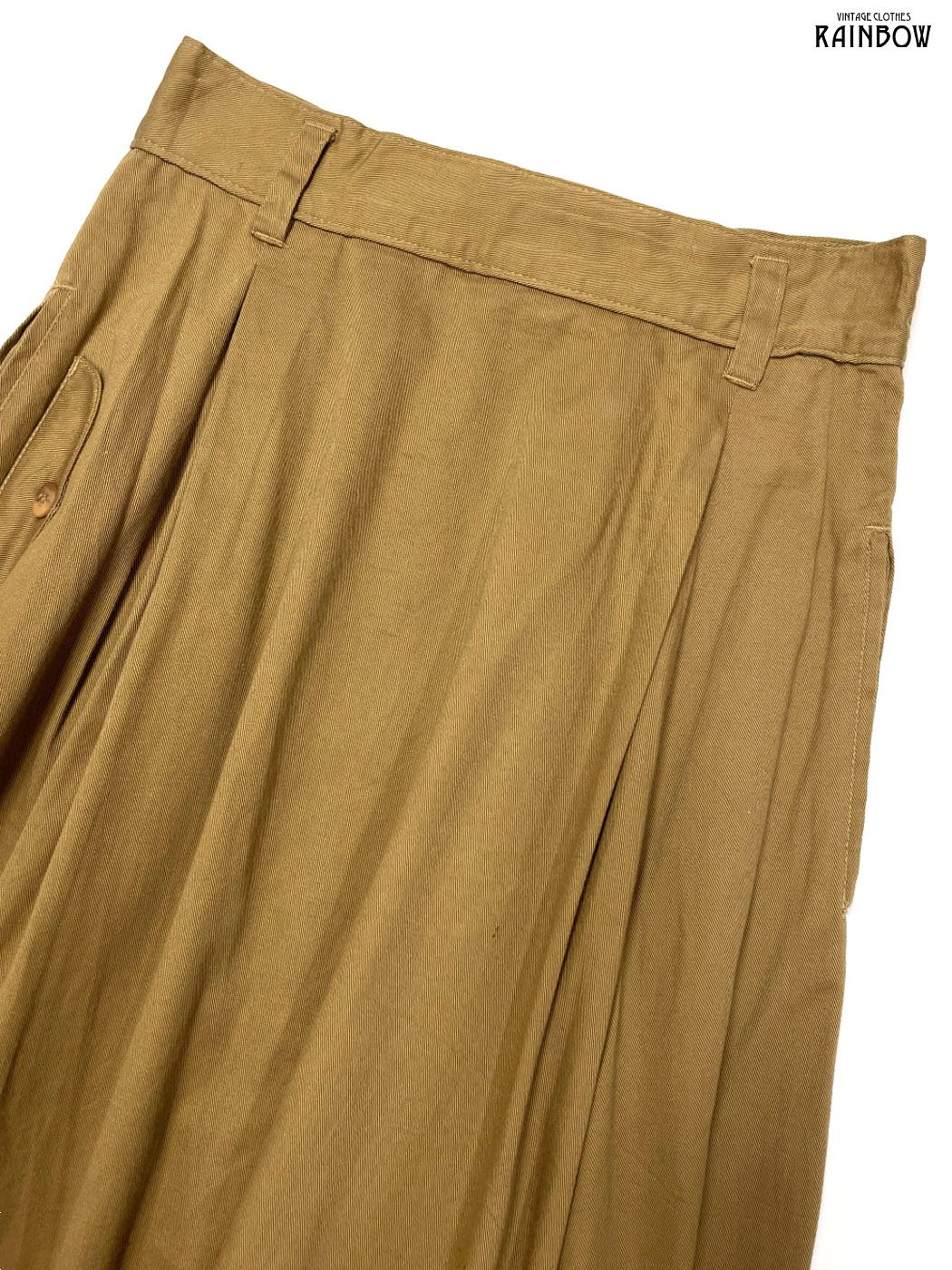 古着 R T W 無地 コットン ロング丈 スカート ベージュ btu2510012