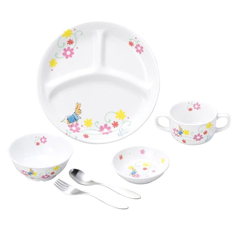 OGISO おぎそ ピーターラビット フルール 強化磁器食器4点-スプーンフォークセット 食洗機対応
