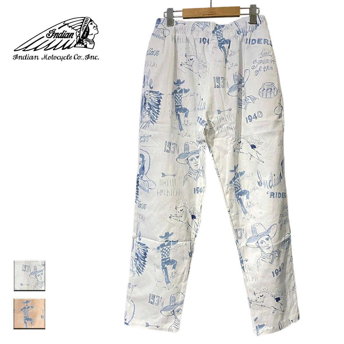 【新品】 Indian インディアン Garage Pants ハンドペイント メンズ/レディース アイボリー/ベージュ S-L パンツ