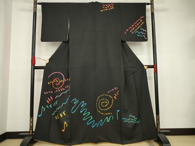 平和屋着物□極上 夏物 訪問着 絽 手描き 鉄線花 枝花文 逸品