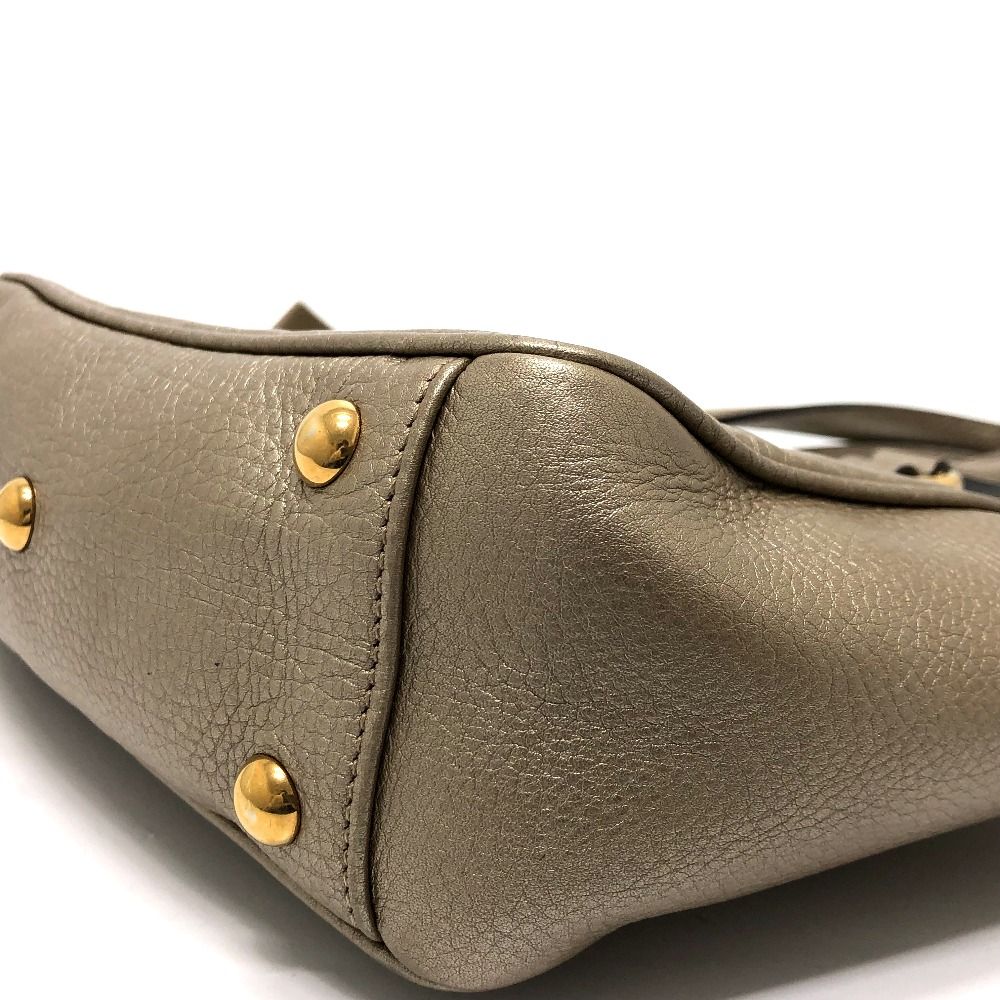 グッチ 282481 GG ダブルGディティール ハンドバッグ レザー ゴールド  