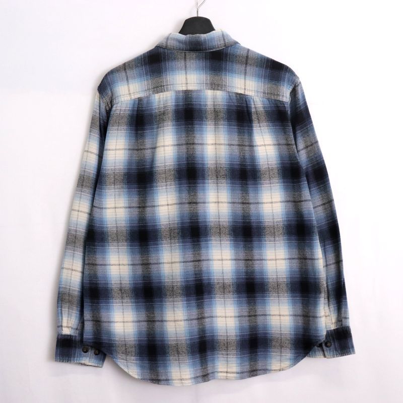 【極美品】Vintage 00s~ オンブレチェック シャツ 長袖 00s オンブレチェック柄 ネル 長袖シャツ メンズ 表記Mサイズ