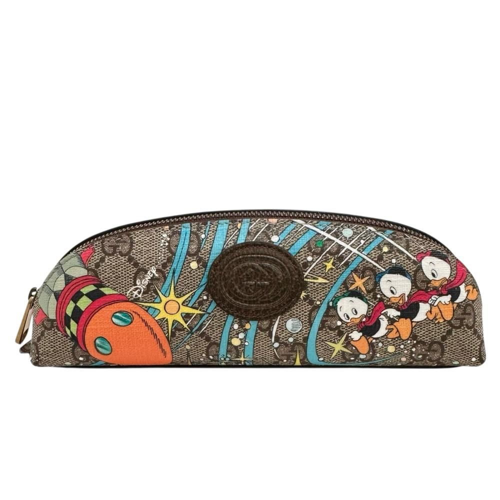 GUCCI グッチ 662129 GUCCI×Disney ドナルドダック コラボ ペンケース GGスプリームキャンバス ベージュ マルチ ユニセックス 真子質店 BL