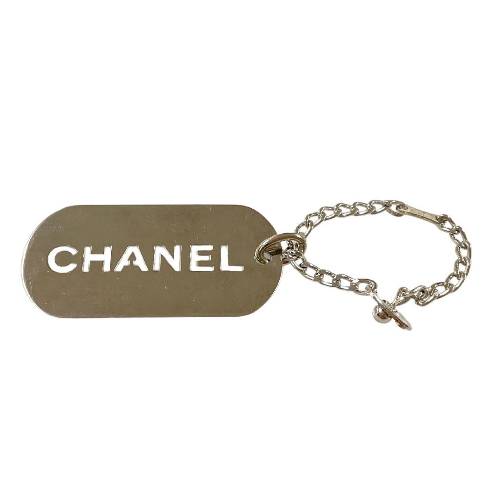 CHANEL シャネル ロゴ ドッグタグ キーホルダー シルバー 正規品