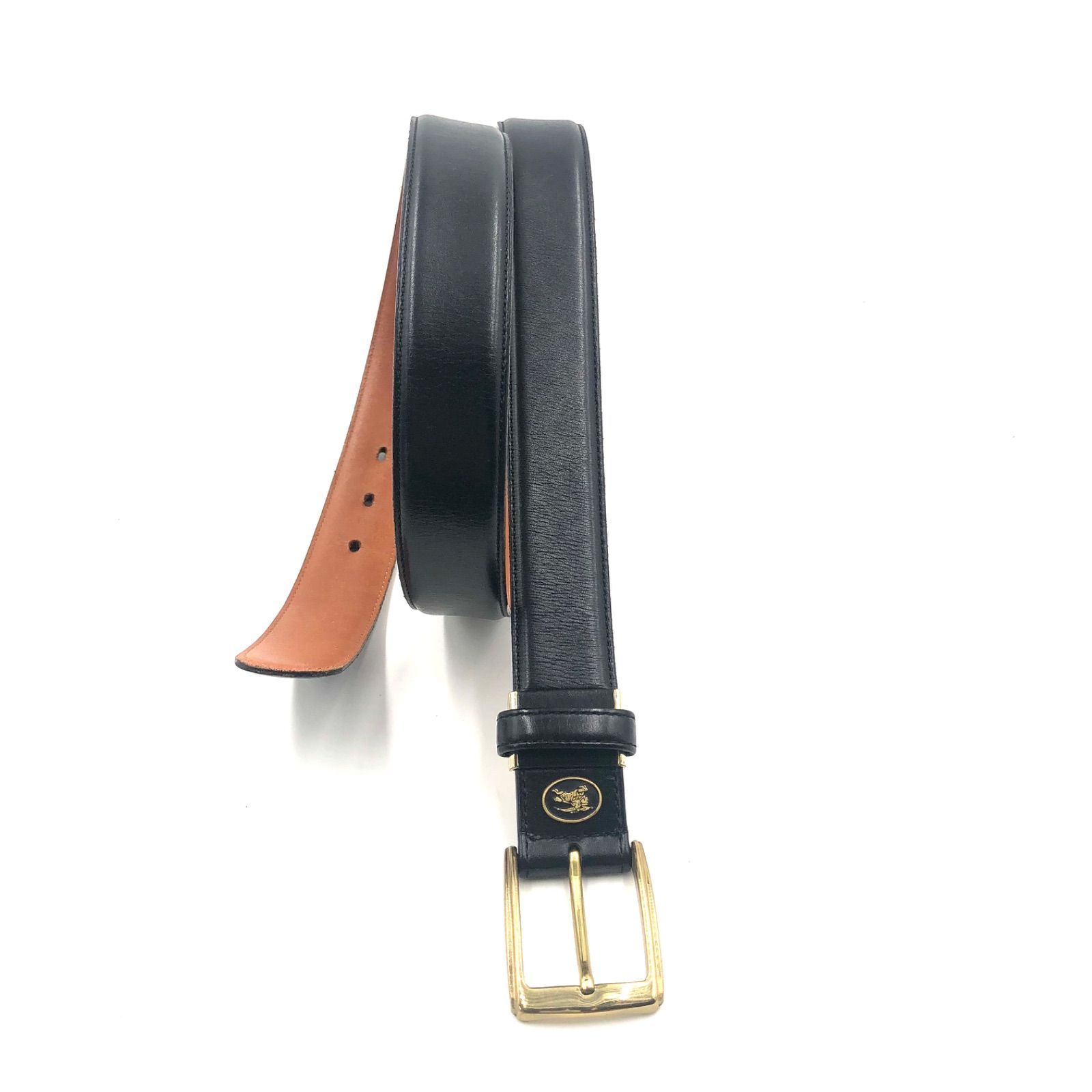 美品✨バーバリーズ レザーベルト ホースロゴ 黒 本革 ゴールド金具 ✨美品✨バーバリーベルト 本革 ゴールド金具 ホースロゴ 新品