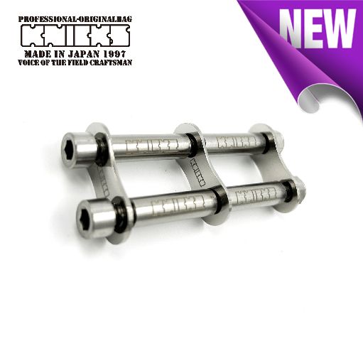 KNICKS ニックス チタン製 金具一式 シルバー 超軽量 ロゴ刻印 ブラスト加工 TITANIUM 腰袋 腰道具 TIT-1