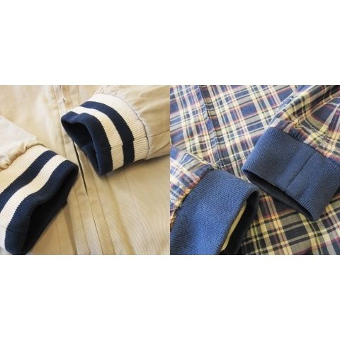  ポロ ラルフローレン POLO RALPH LAUREN MA-1 リバーシブル ブルゾン ジャケット ジップアップ リブ切替 ライン 無地 チェック L ベージュ 紺 ネイビー CK 20 GY 44 その他 トップス