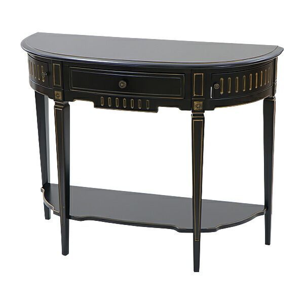 コンソールテーブル　サイドテーブル　インテリア　花台　アンティーク　　ロココ調 レトロなコンソール 花台 ロココ調 コンソールテーブル ハーフムーン