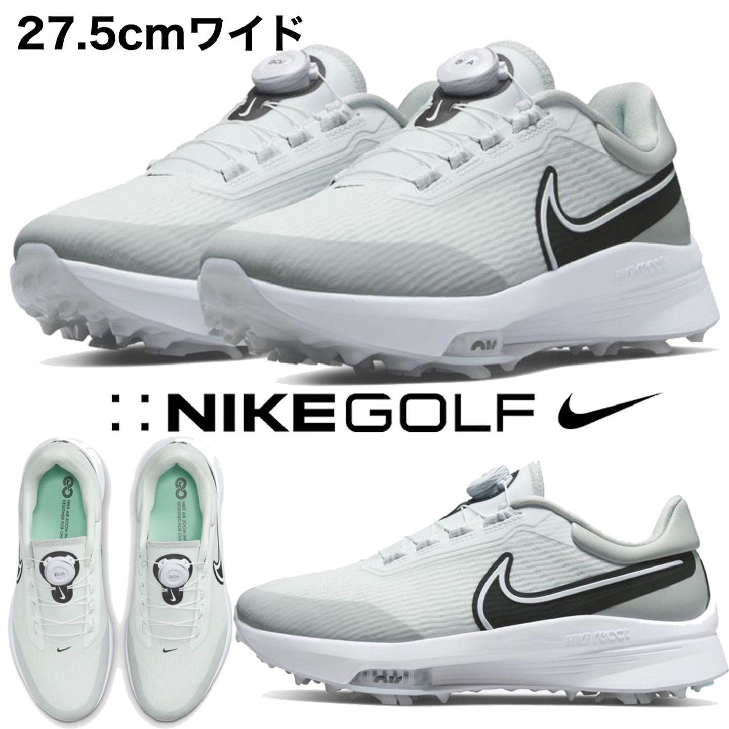 27.5cmW]NIKE AIR ZOOM INFINITY TOUR NEXT% BOA GOLF SHOES ナイキ